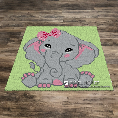 Pink Bow Elephant