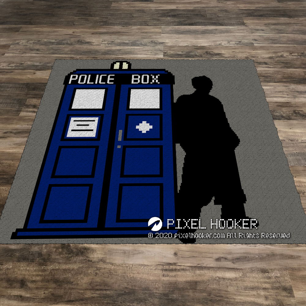 Tardis and Dr Who (Row by Row)