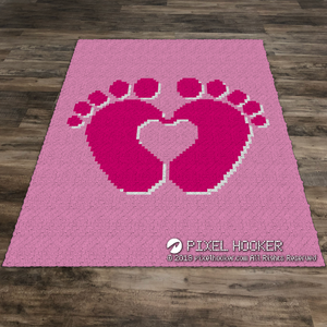 3D Baby Feet Forming a Heart