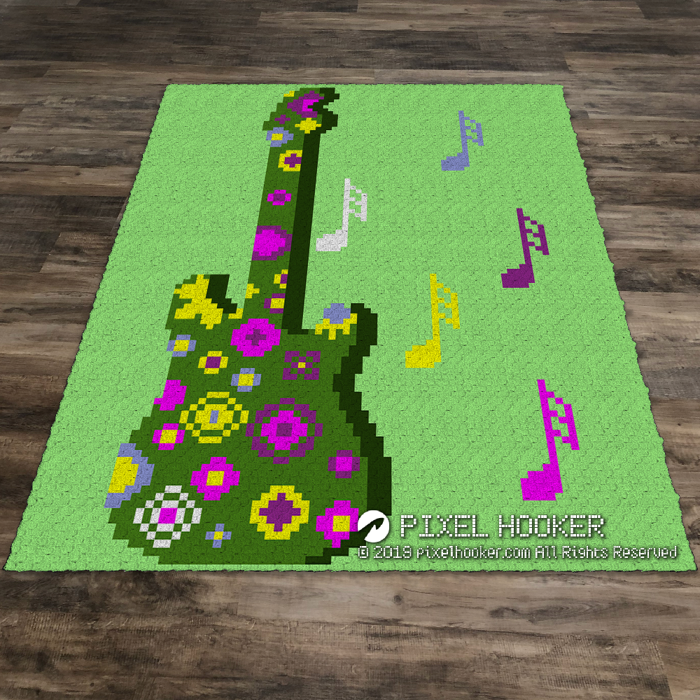 3D Flowerful Guitar
