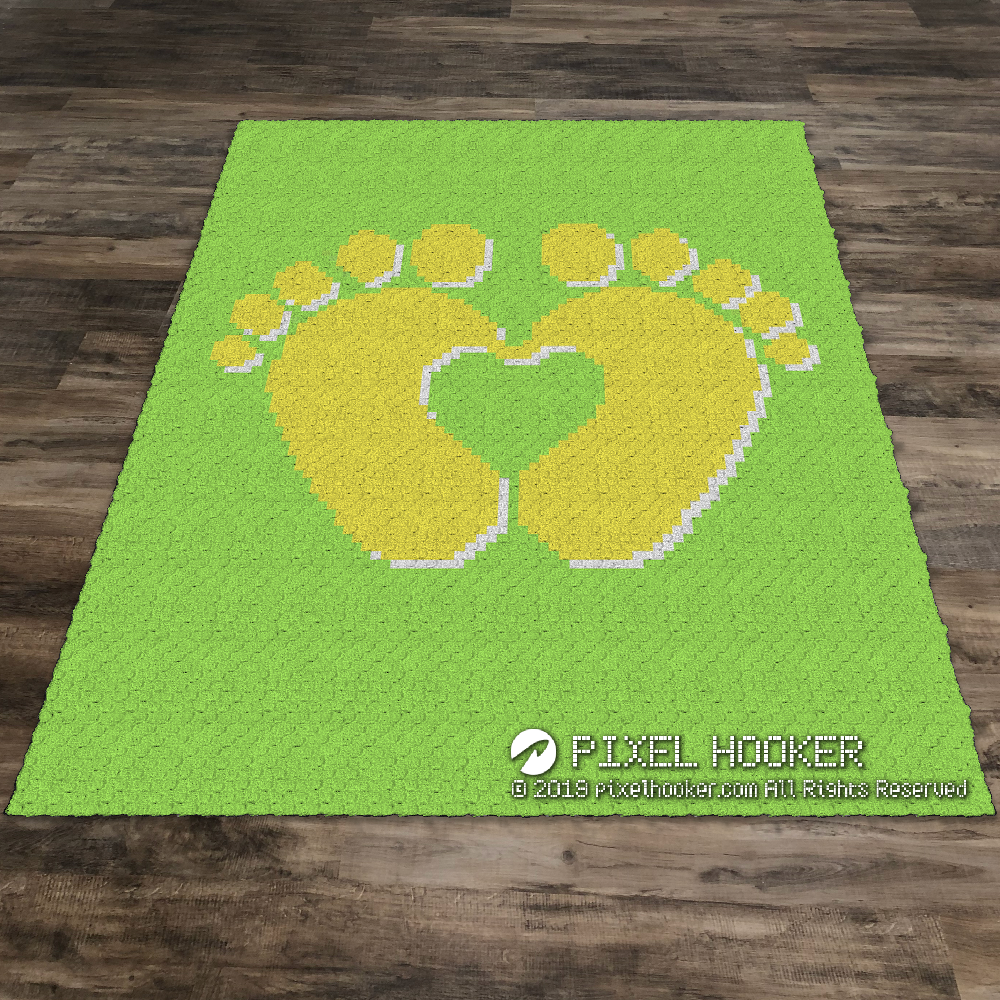 3D Baby Feet Forming a Heart