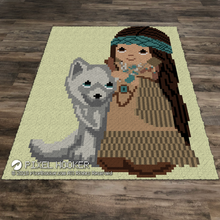 Load image into Gallery viewer, Beautiful Native Girl with Husky (Ruffles)