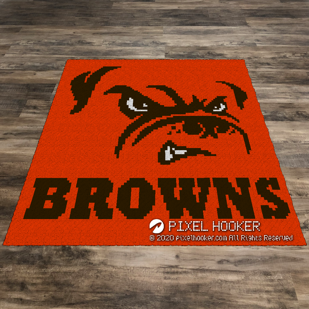 Cleveland Browns crochet blanket  Brown blanket, Crochet hair accessories,  Crochet patterns