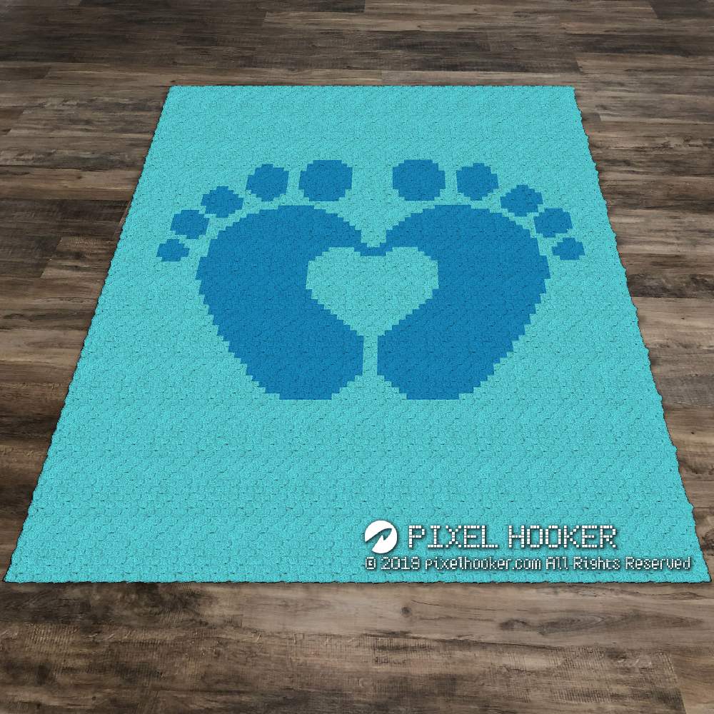 2D Baby Feet Forming a Heart