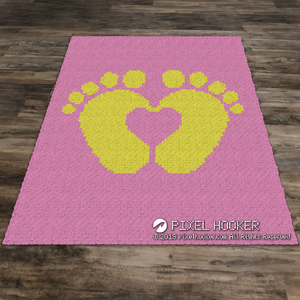 2D Baby Feet Forming a Heart