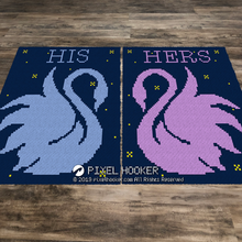 Load image into Gallery viewer, His &amp; Hers Swans Under the stars