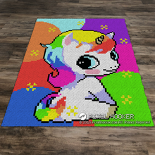 Load image into Gallery viewer, Sitting Unicorn (Rainbow All day)